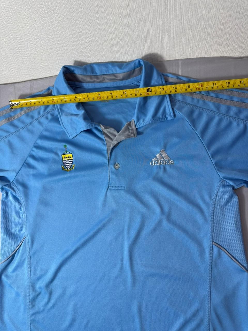 Adidas Men's Medium Polo Shirt Blue ClimaCool Sports Football Top