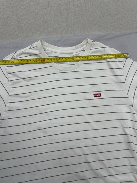 Levi's White Gray Striped Short Sleeve Crew Neck T-Shirt XL