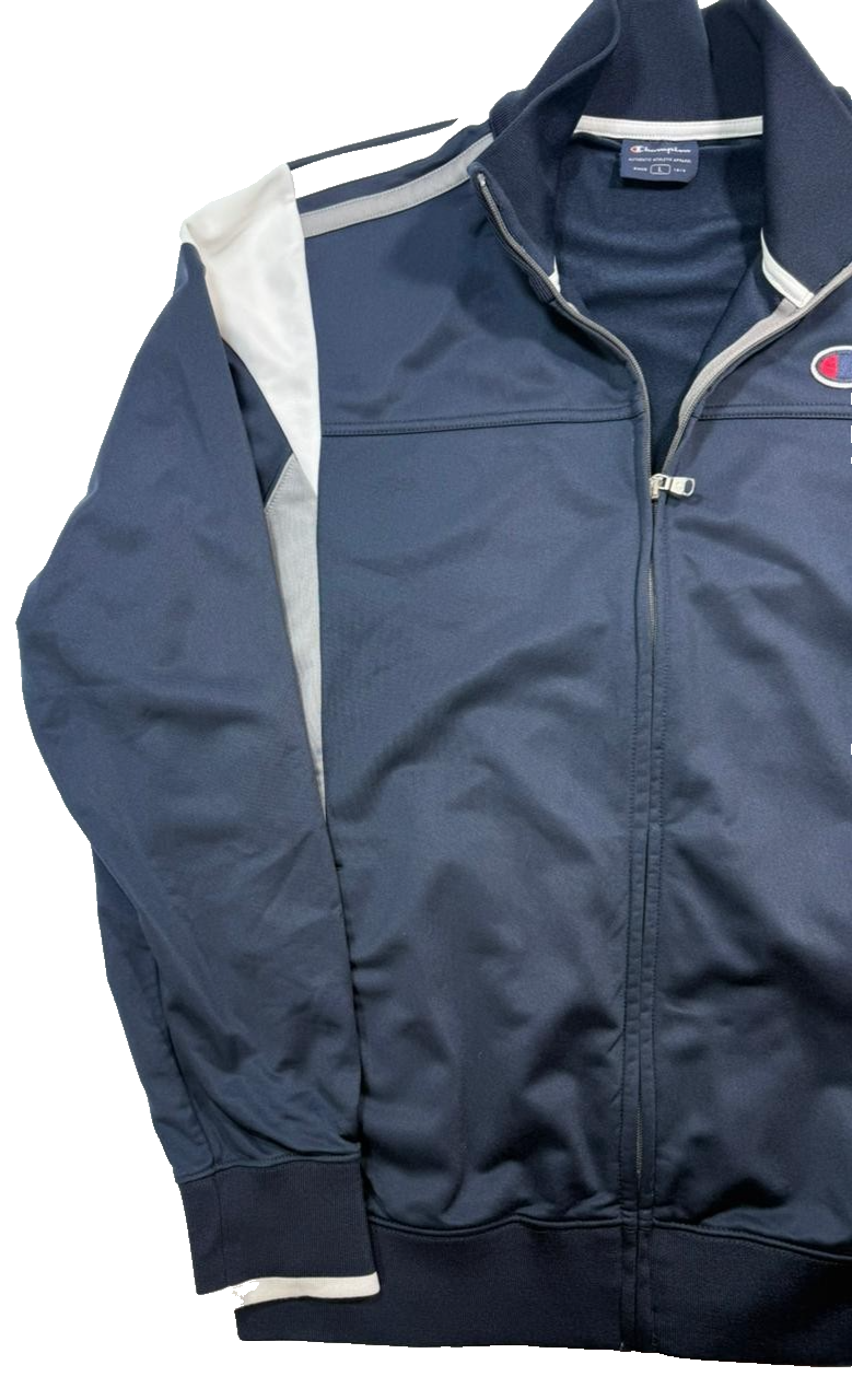 Champion Men's Full Zip Jacket In Navy Blue - Size L