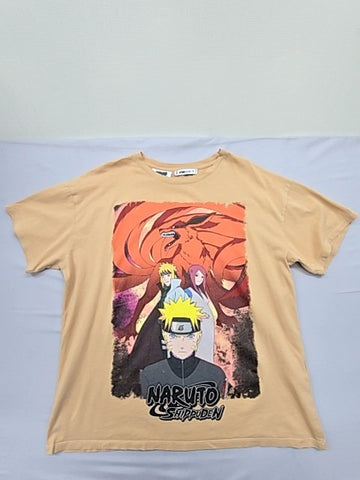 FB Sister Naruto Uzumaki Beige S Unisex T-Shirt Vintage 2002 Cotton