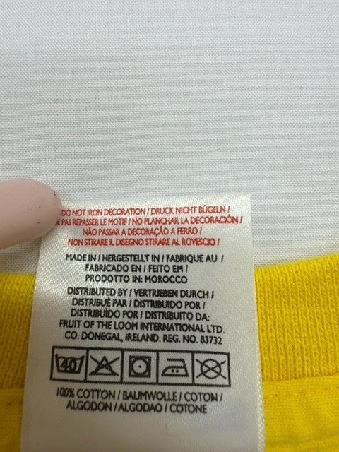 Fruit Of The Loom Men Yellow Classic Valueweight T-Shirt Size S Good Condition