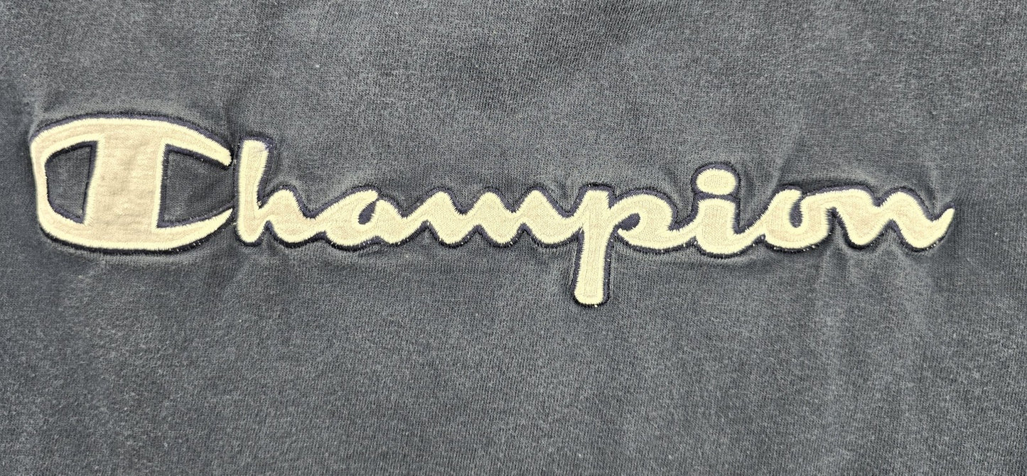 Champion Men's Navy Blue Iconic T-Shirt L Vintage USA Embroidered Logo