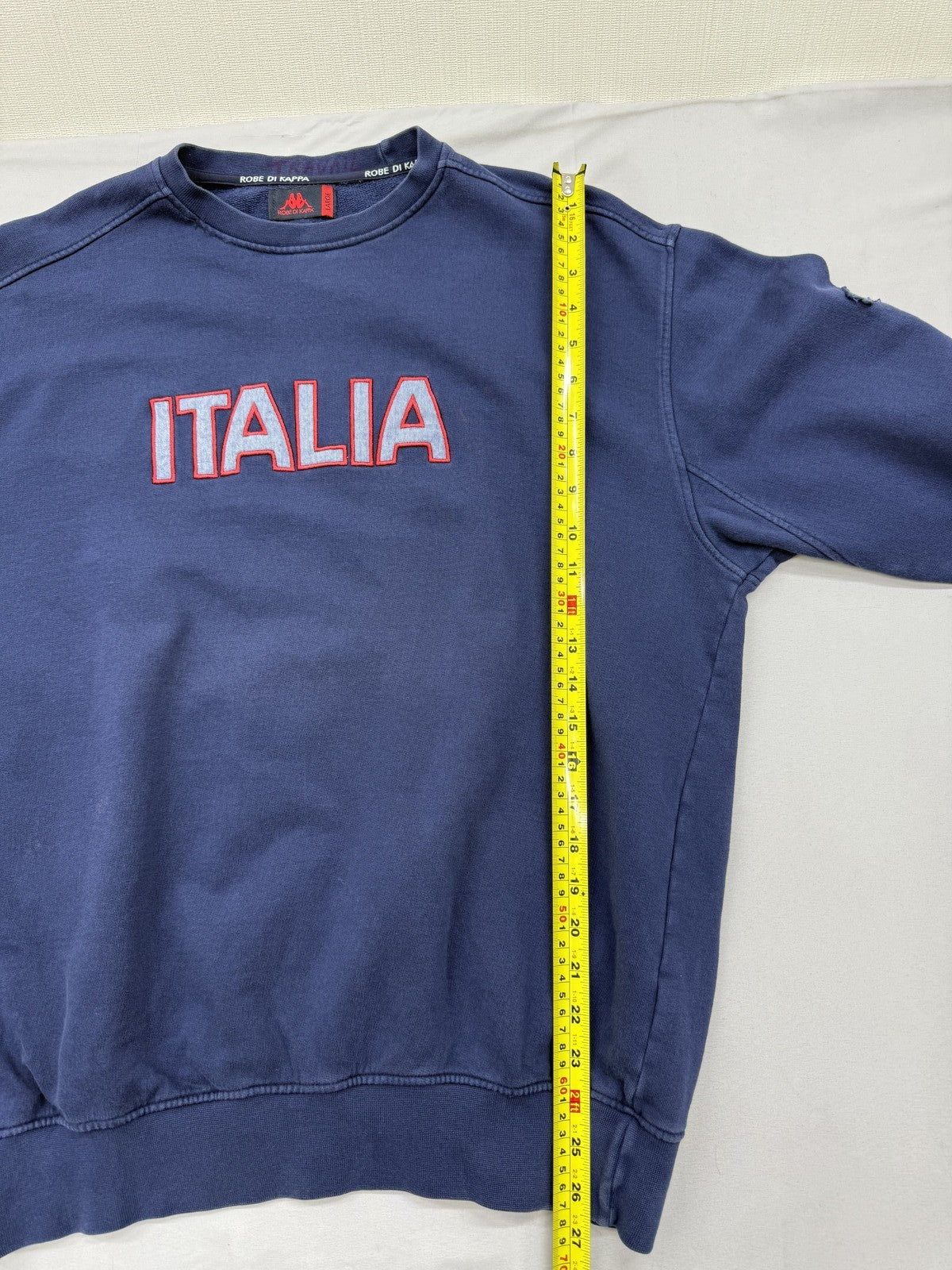 Kappa Women's Navy Crewneck Sweatshirt Large Italia Flag Fleece