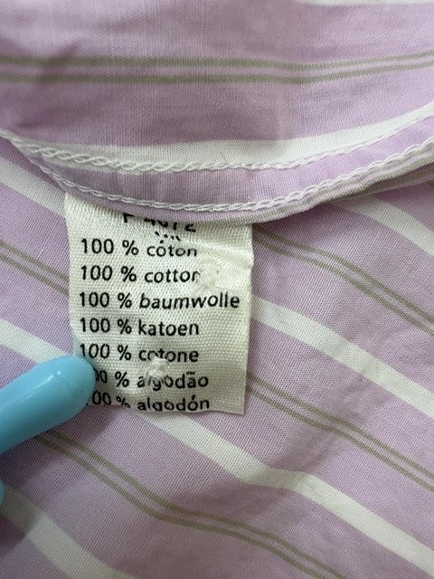 Lacoste Men's Gray Striped Cotton Button-Down Size 42 Vintage
