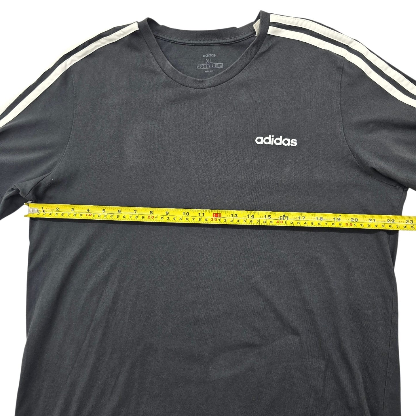 Adidas Men's Black Striped 3-Stripes T-Shirt XL Originals