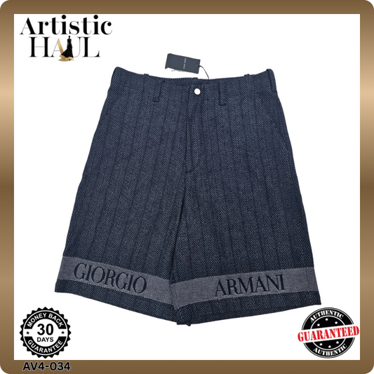 Giorgio Armani Men's Navy Shorts, Logo, Cotton