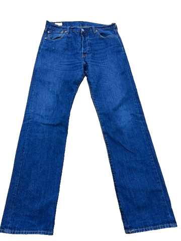 Vintage Levi's 501 Straight Jeans 34x34 Blue Rinse Men Button Fly