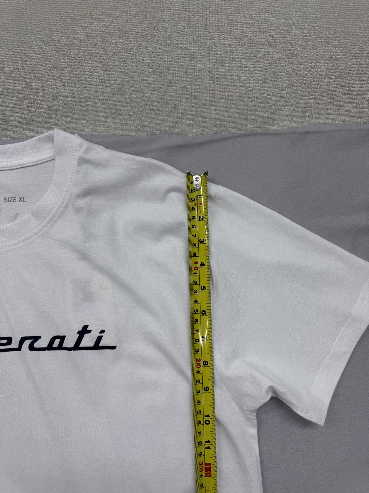 Maserati White Graphic T-Shirt XL Cotton Crew Neck