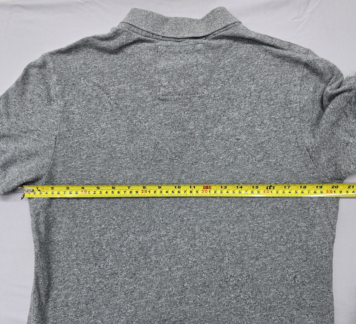 Superdry Men's Grey Polo Shirt XL Short Sleeve Cotton Pique
