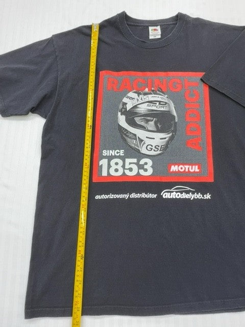Fruit of the Loom Men's Black Racing Graphic T-Shirt XL