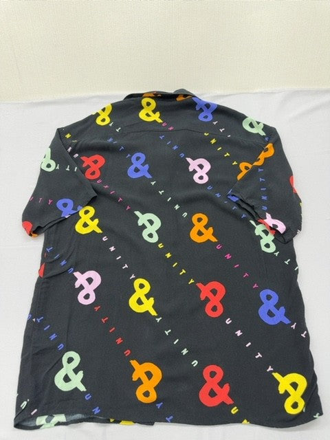 ASOS Unisex Pride Multicolor Button Down Shirt Size S Ampersand Print