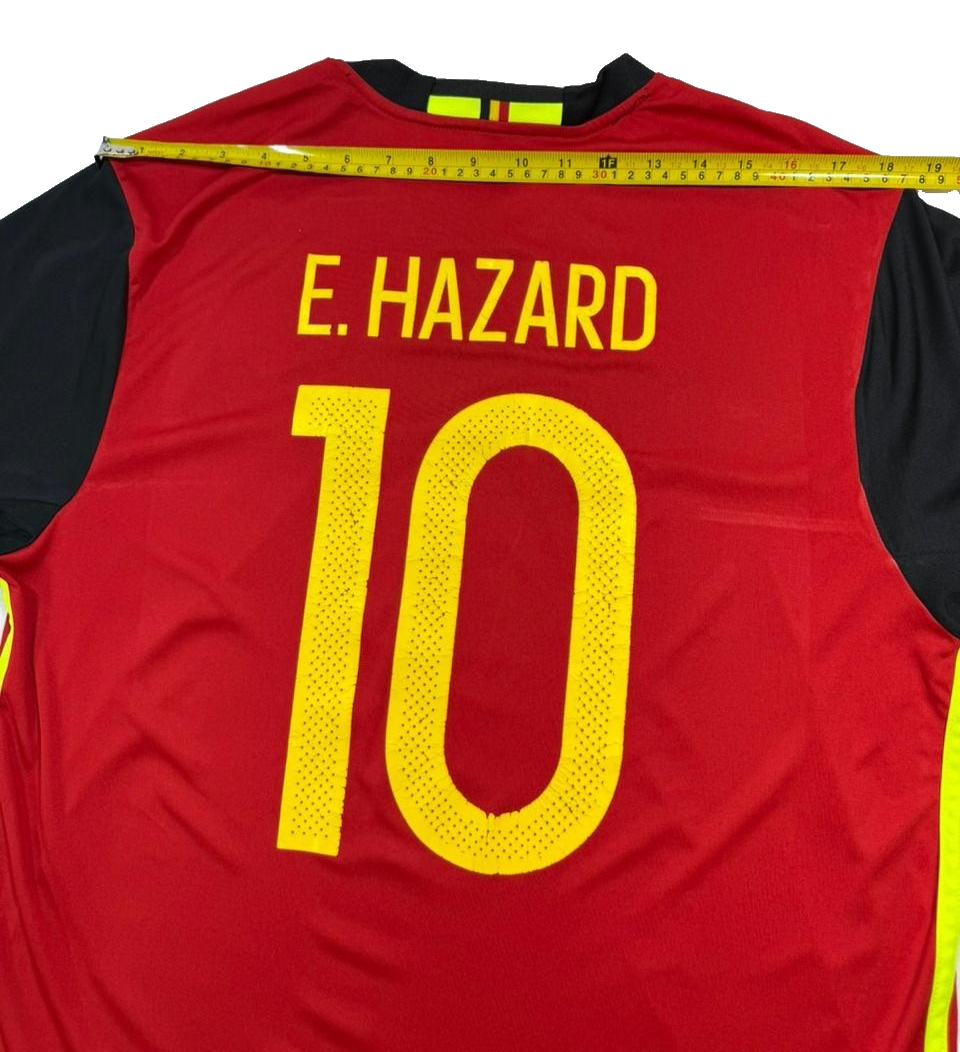 Adidas Men's Red Belgium Eden Hazard #10 Jersey Climacool Short Sleeve Size XL