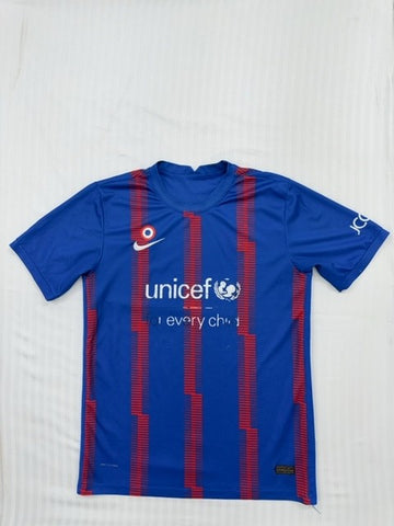 Nike FC Barcelona Men's Blue Red Striped Soccer Jersey XL Vintage
