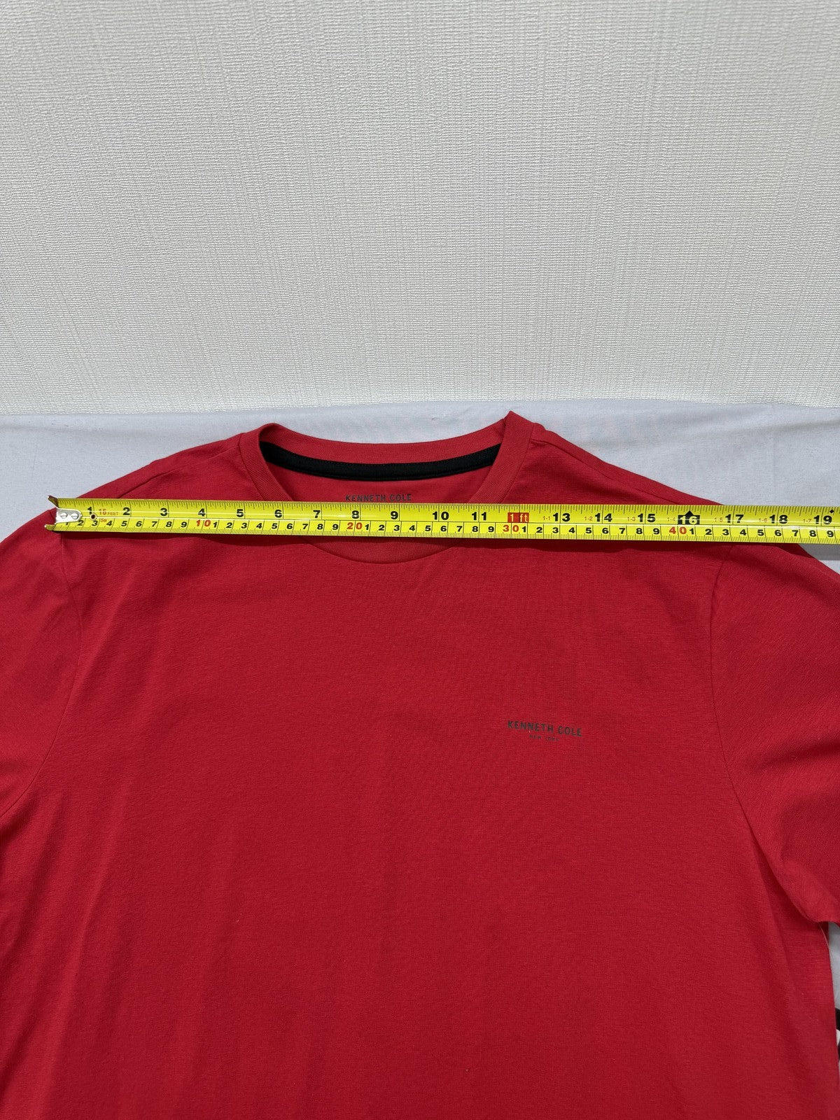 Kenneth Cole Men's Red Large Short Sleeve Crew Neck T-Shirt Cotton