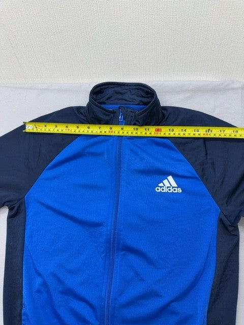 Adidas Men's Navy Blue XL Nylon Track Jacket 3 Stripes Running