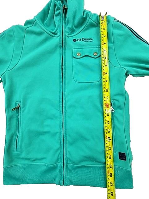 G-Star Men's Green Cotton Track Jacket Size S Ribbed Cuffs