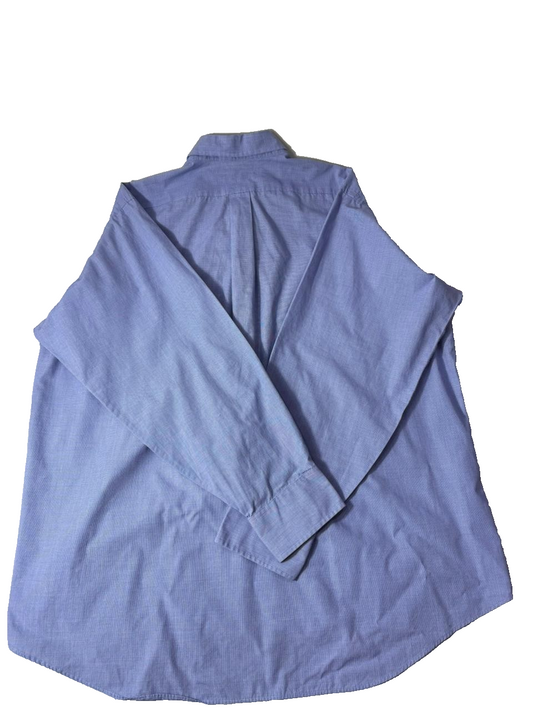 Chaps Men's Large Button Down Shirt Blue Classic Fit Wrinkle Free