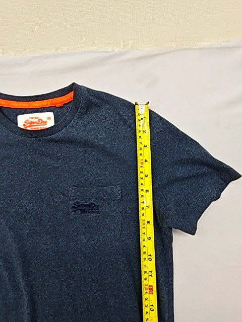 Superdry Men's Navy T-Shirt Size M Vintage Crew Neck Relaxed Fit