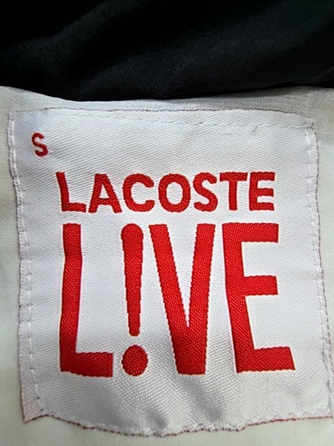 Lacoste Live White Track Jacket Men's S Zipper Hood Red Stripes
