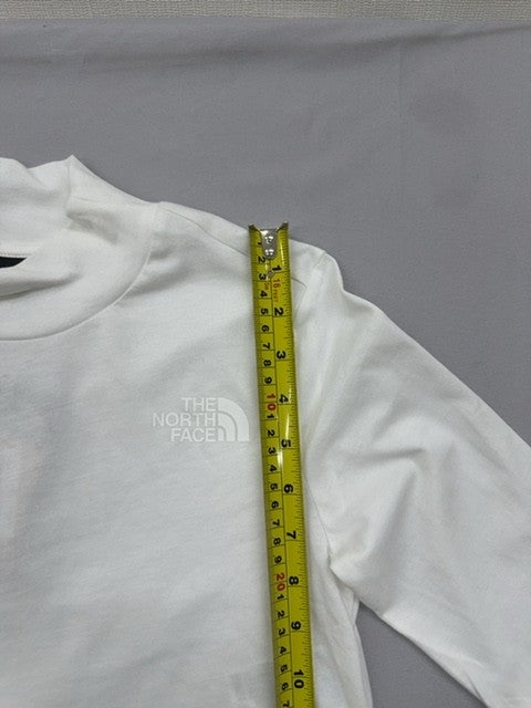 North Face Women's XS White Long Sleeve Crop Turtleneck Top Cotton