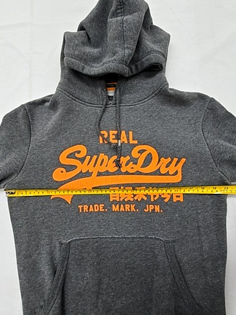 Superdry Men's Grey Marl Vintage Logo Hoodie Small Slim Fit