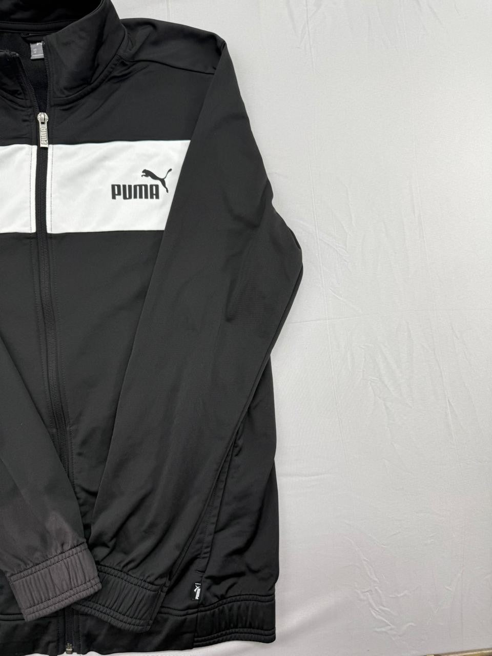 PUMA Men's Black Track Jacket M Full Zip Polyester Long Sleeve