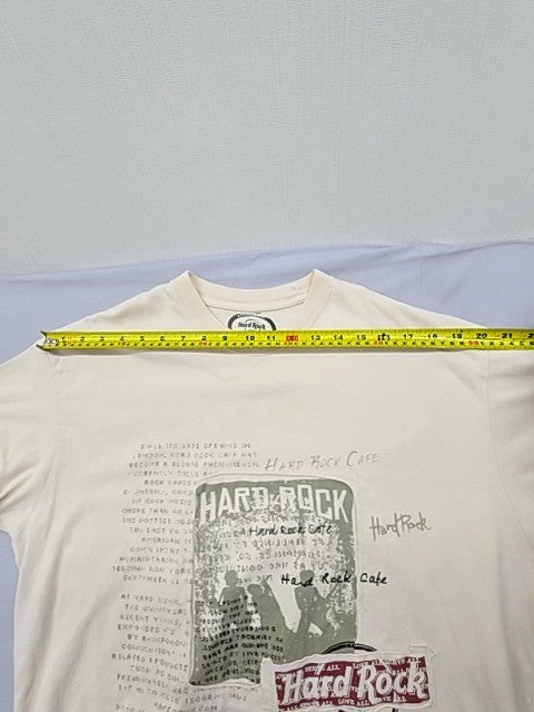 Hard Rock Cafe Unisex White Crewneck T-Shirt XL Short Sleeve Cotton