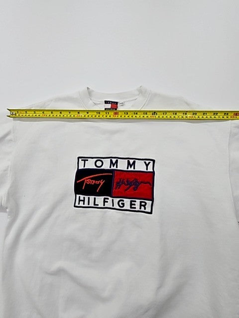Tommy Hilfiger Men's White Logo Pullover Sweatshirt XXL Regular