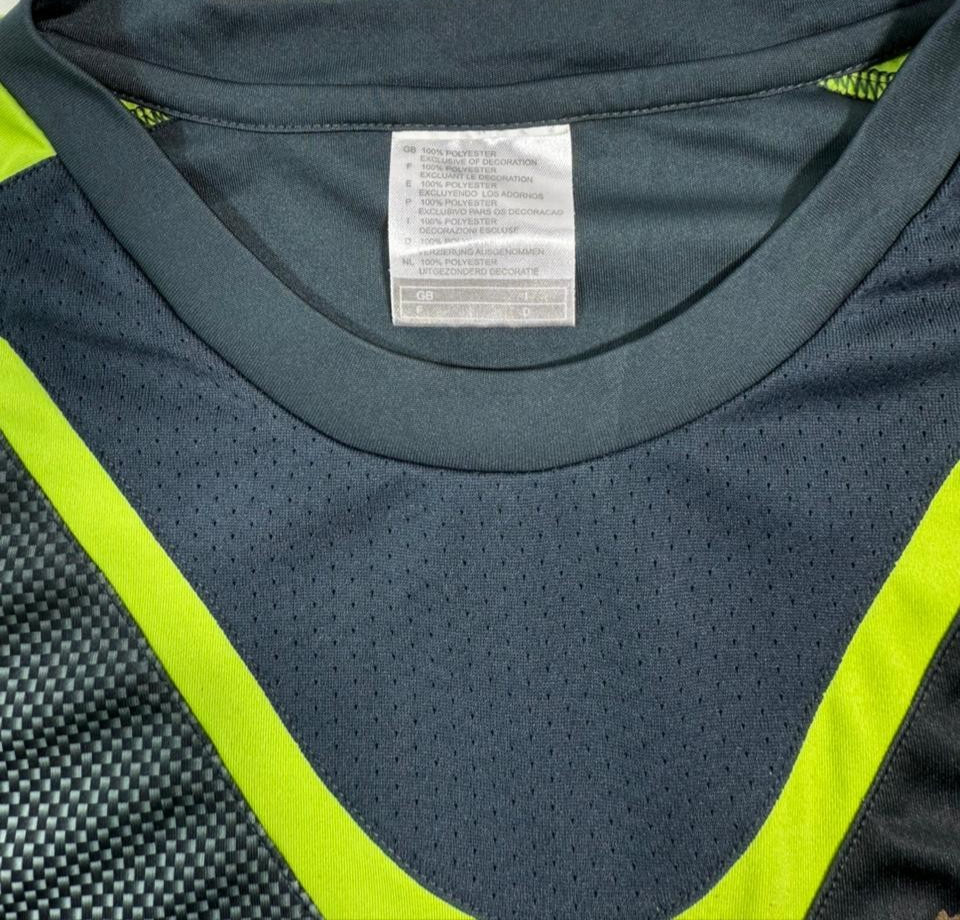 Puma Men's Training T-Shirt Black & Lime Green Gradient Halftone Soccer Jersey L