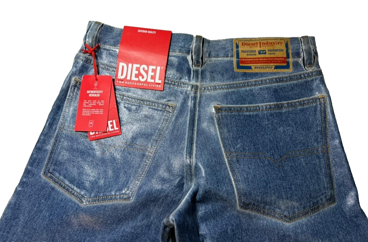 Diesel Industry Men's Slim Fit Mid Waist Straight Leg Blue Jeans Size 30 NWT