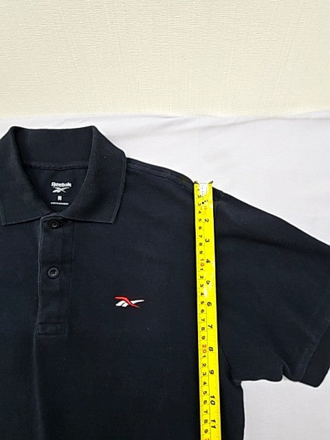 Reebok Men's Black Polo Shirt Size M Short Sleeve Cotton