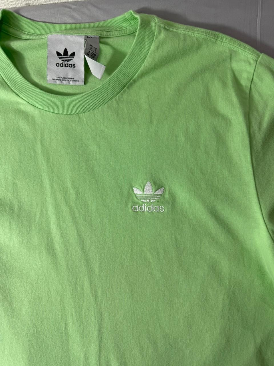 Adidas Originals Men's Green T-Shirt Trefoil Logo Short Sleeve Tee Small