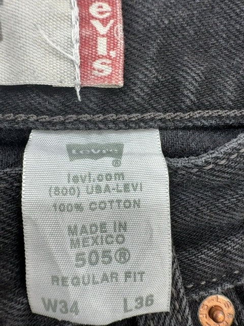 Levi's Men's Dark Indigo 505 Regular Fit Jeans 34x36