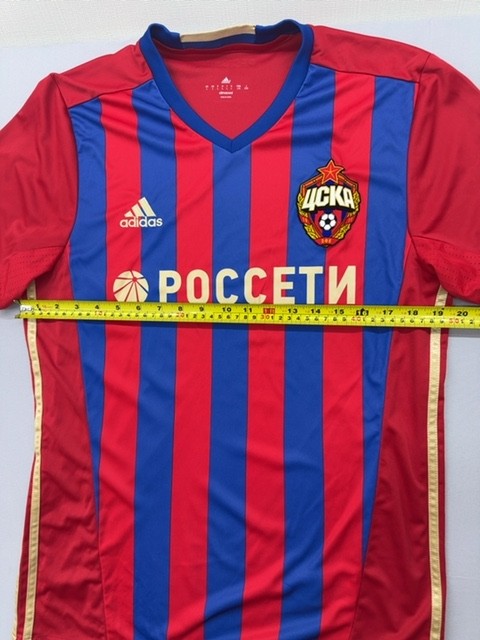 Adidas CSKA Moscow Red Striped Jersey L Climacool V-Neck L