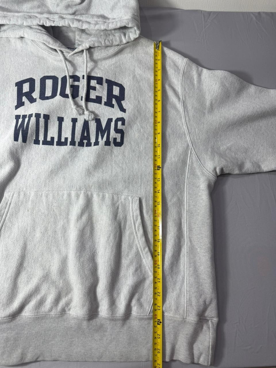 Champion Reverse Weave Roger Williams Hoodie Sweatshirt Grey Men's L