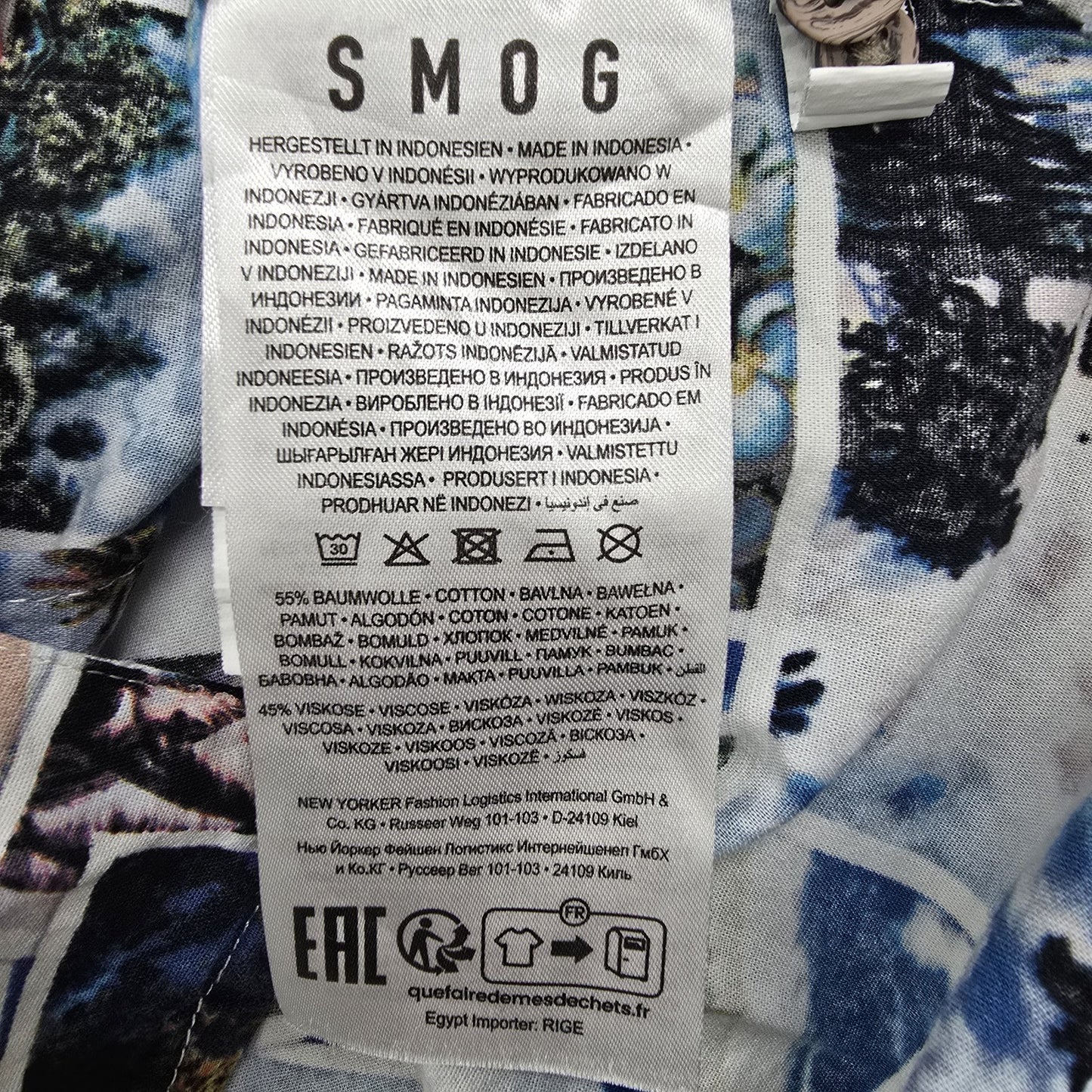 Smog Men's Multicolor Short Sleeve Camp Collar Shirt Size M