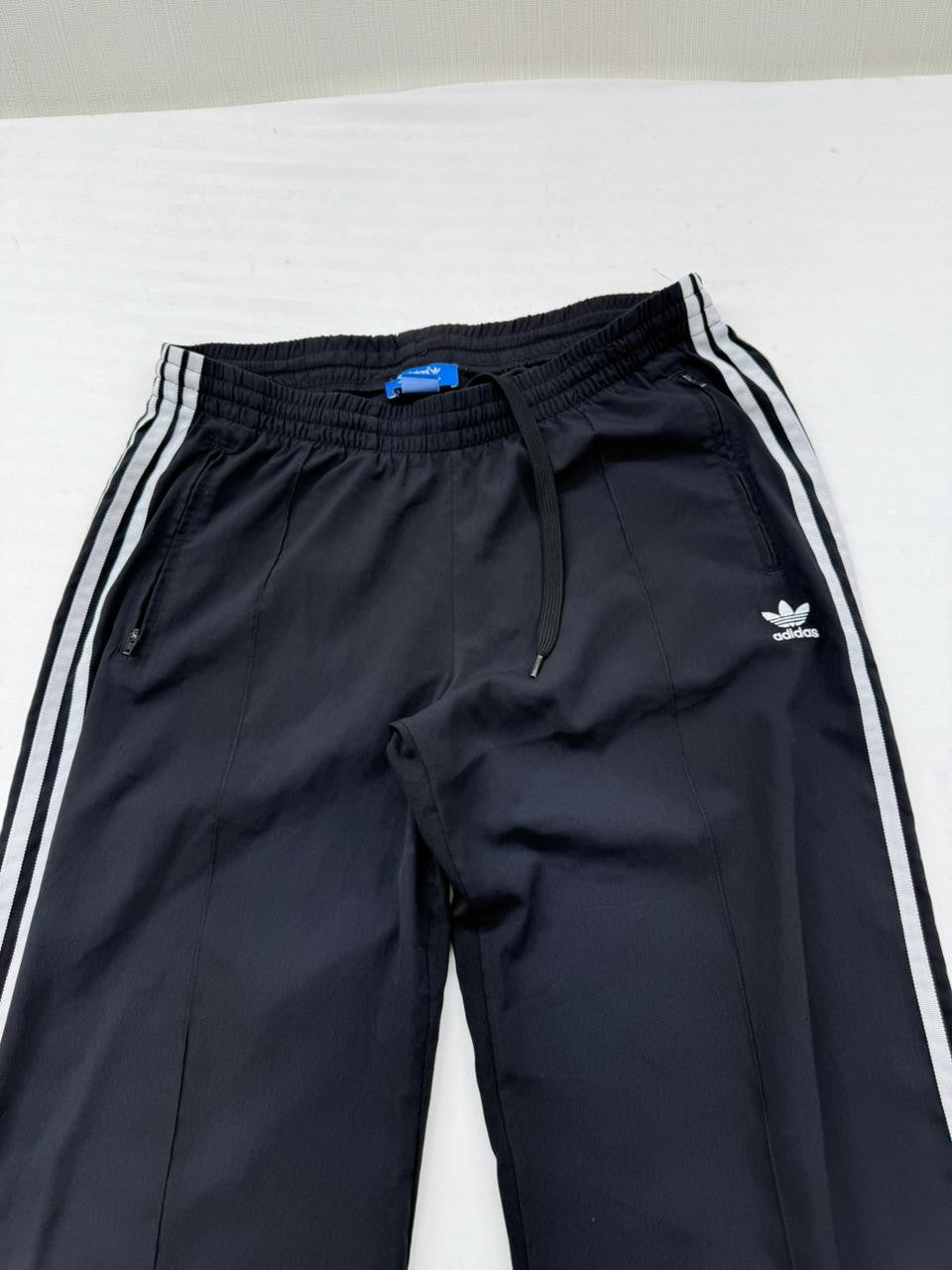 Adidas Originals Men's Black Track Pants L 3-Stripes Drawstring