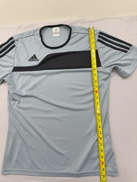 Adidas Men's Grey Striped Training Jersey S Short Sleeve