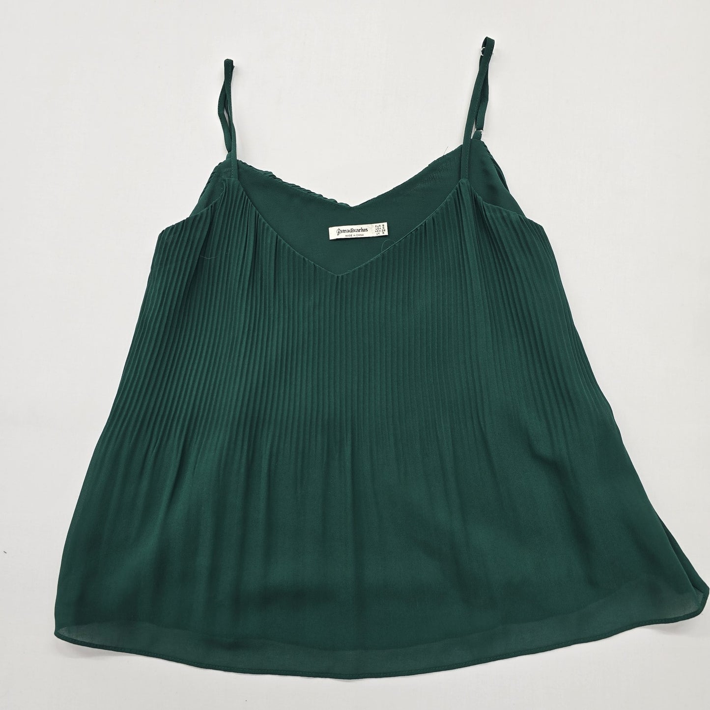 Stradivarius Women Green Tank Top size S product image 1