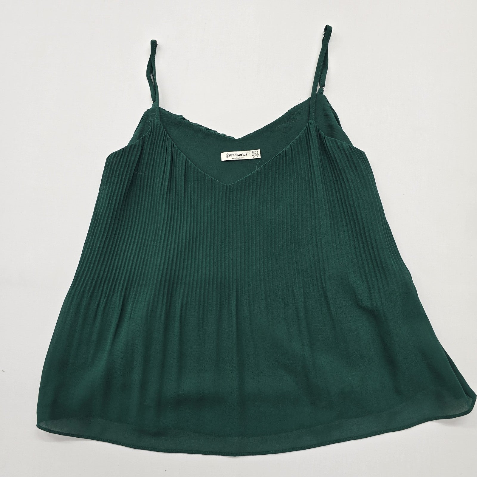 Stradivarius Women Green Tank Top size S product image 1
