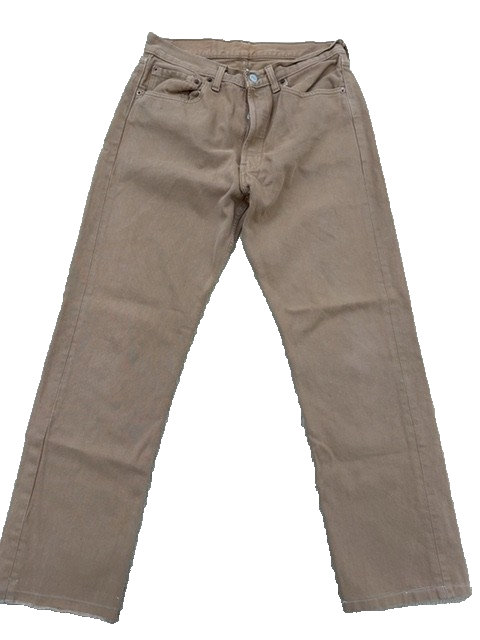 Levi's 501 Original Straight Tan Jeans 31x32 Button Fly Cotton Denim