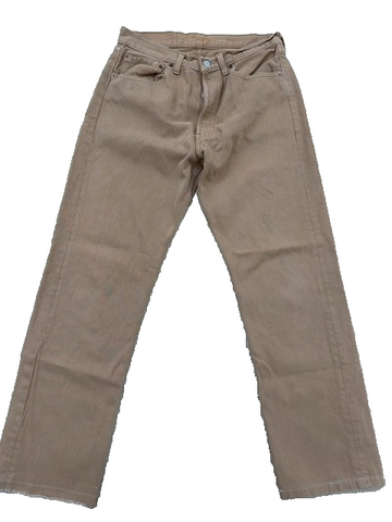 Levi's 501 Original Straight Tan Jeans 31x32 Button Fly Cotton Denim