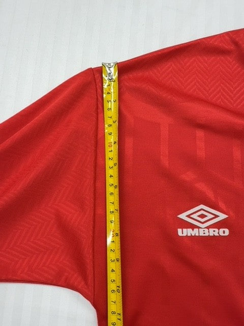 Umbro Men's Red Retro Soccer Jersey Size L Vintage 1980s
