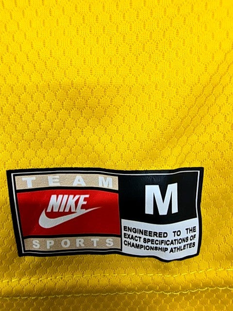 Nike Men's Yellow Football Jersey Athletic Fit M Dri-FIT Short Sleeve