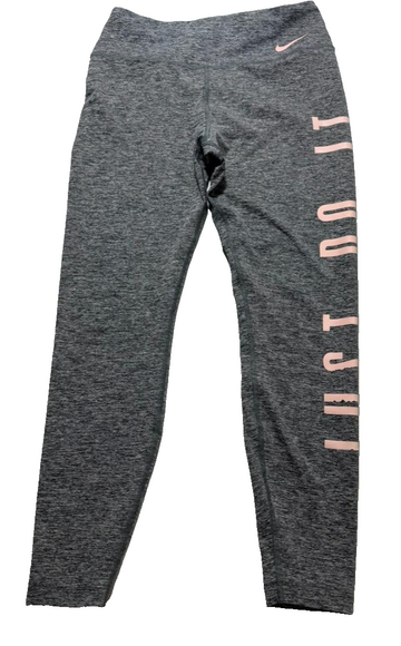 Nike Women'S Power Gym Tights In Grey With A Pink - Size L
