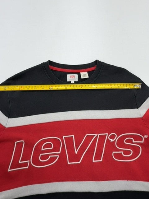 Levi's Boys Red/Black/White Colorblock Crewneck Hoodie Sweatshirt Size M EUC