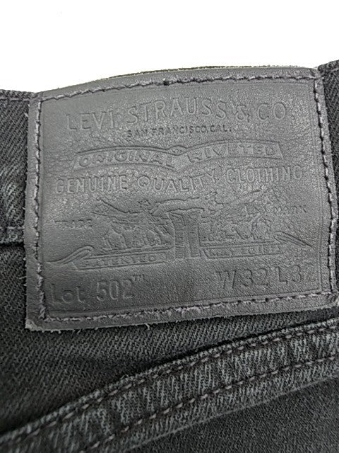 Levi's 502 Regular Taper Black Stretch Jeans 32x32 Men