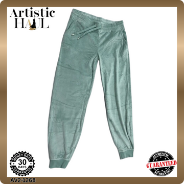 Juicy Couture Del Ray Chinois Green Velour Sweatpants M Straight Fit