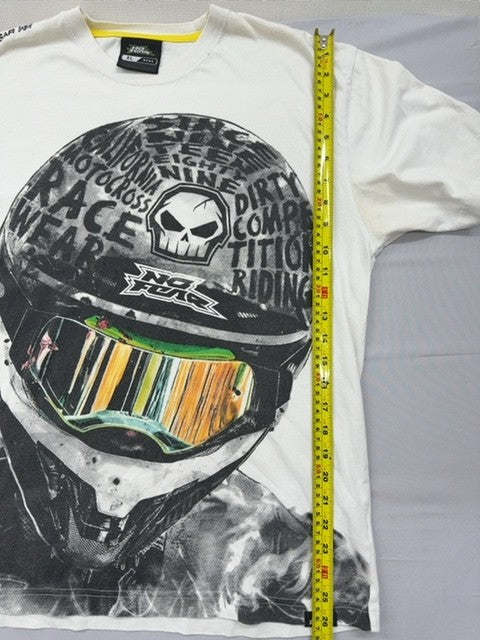 No Fear Men's XL White Motocross Cotton T-Shirt