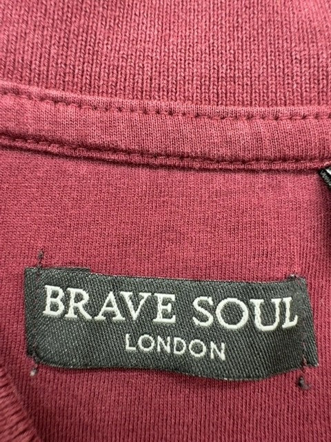 Brave Soul Men's XL Burgundy Short Sleeve Polo Shirt